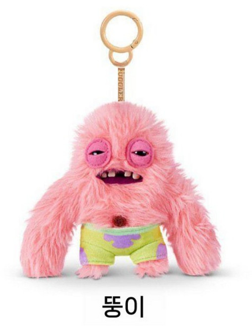 정품 퍼글러 Fuggler 스폰지밥 인형키링 못난이 이빨 몬스터 인형펜던트 선물, 약 12cm, 뚱이 퍼글러 인형키링