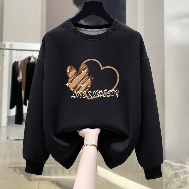 여성 스웨트 셔츠 봄과 가을 얇은 느슨한 탑 티셔츠 긴 소매