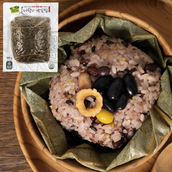 100% 수제 12가지 국내산 재료로 만든 영양 잡곡 연잎밥, 230g