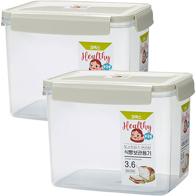 코멕스 식빵보관용기 3.6L, 2개