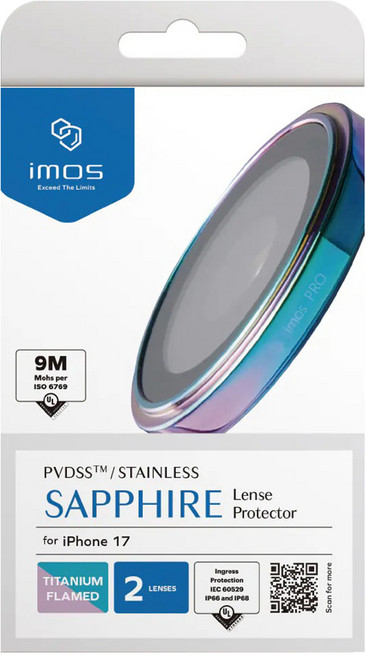 imos 藍寶石鏡頭保護貼 金屬框鏡頭貼 iPhone 17, 1個