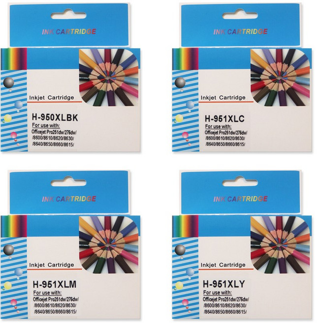 HP 호환 대용량재생잉크 950XLBK 951XLCMY 4색 컬러 세트, 재생_HP950,951XL_4색세트, 1세트