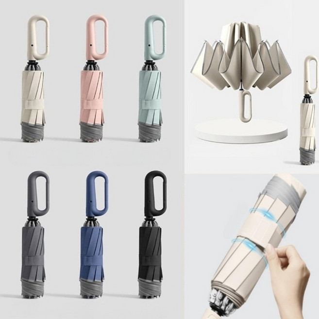 1+1 거꾸로 3단 자동우산 UV차단 고리형 핸들 우양산