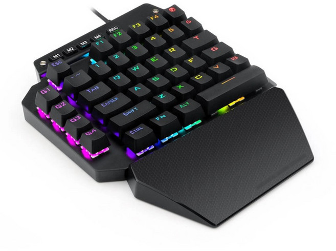 왼손 소형 키보드 게임 전용 휴대용PC폰 USB 케이블, 검은색--외장전용 청, .