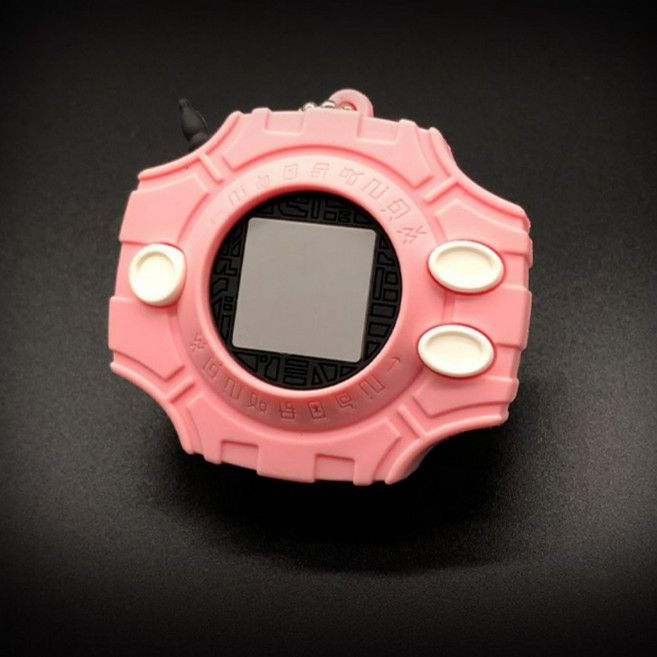 디지몬 피규어 어드벤처 디지바이스 문장 키링 열쇠홀더 키홀더, 핑크, 1개