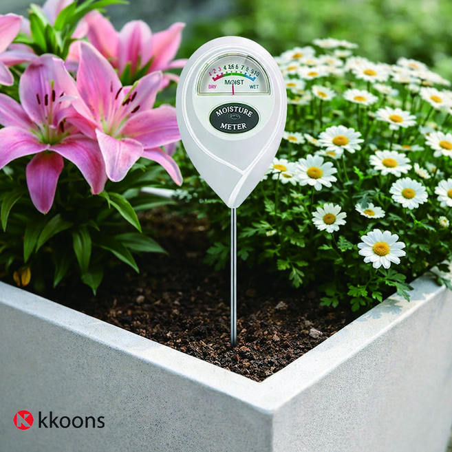 무동력 토양 화분 수분측정기 식물 습도 흙 습도계 과습예방 수분계 습도계, 1개, 화이트