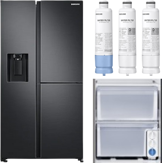 RS80B5190B4 삼성 양문형 정수기 냉장고 디스펜서 정품 필터 세트, 1세트