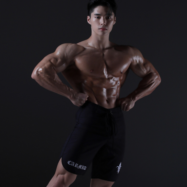 카미드 맨즈 피지크 보드숏 경기복 바지 - 다크