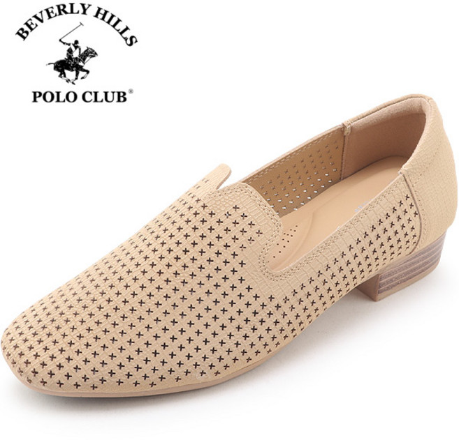여름여성로퍼 발편한 단화 여름펀칭 로퍼 구두 여성 발편한 컴포트화 비버리힐즈폴로클럽 로제
