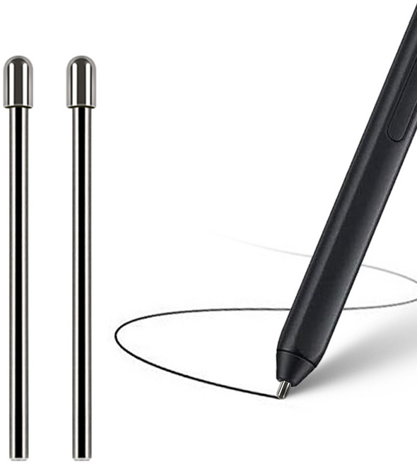 스냅케이스 갤럭시탭 S펜 메탈 펜촉 펜팁 반영구 티타늄 2개입, 연필형(실버), 1세트