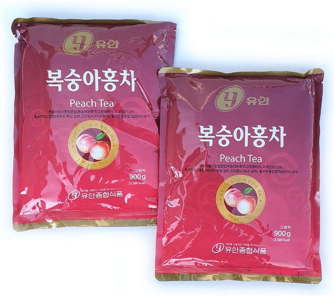 유안 복숭아홍차 분말 복숭아아이스티 음료수 자판기용, 900g, 1개입, 2개