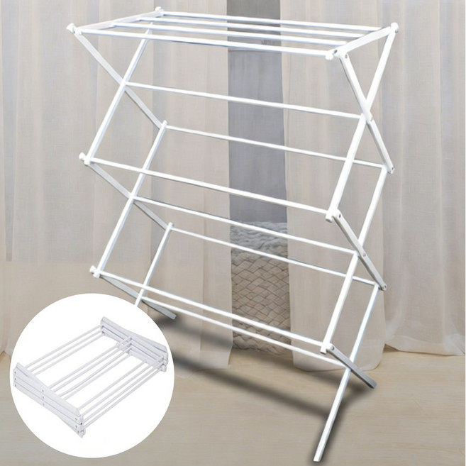 라워스 공각절약 튼튼한 접이식 빨래 건조대, 화이트