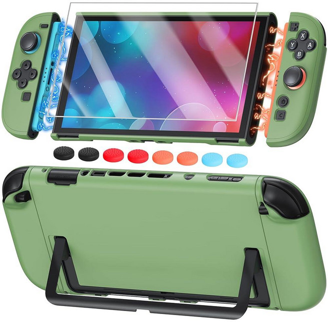 Switch 2 Cute Cover Case Dockable Hard Protective Shell for Nintendo Switch 2 Split Design Slim, 7.9Inch Switch 2, Matcha Green