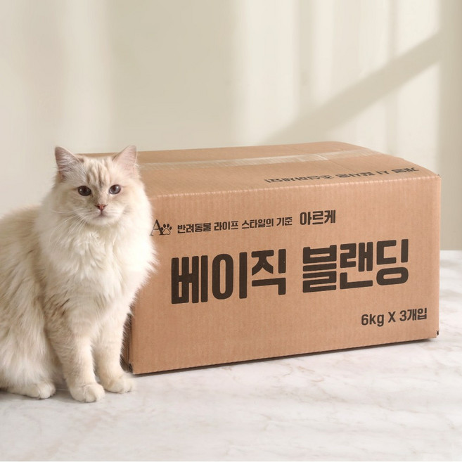 아르케 베이직블렌딩 가성비 벤토나이트 고양이모래, 무향, 3팩, 6kg