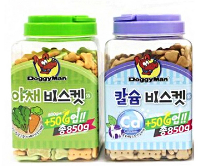 도기맨 보틀 비스켓 850g 칼슘 야채 강아지 스낵 간식 애견 반려동물 과자, 1개
