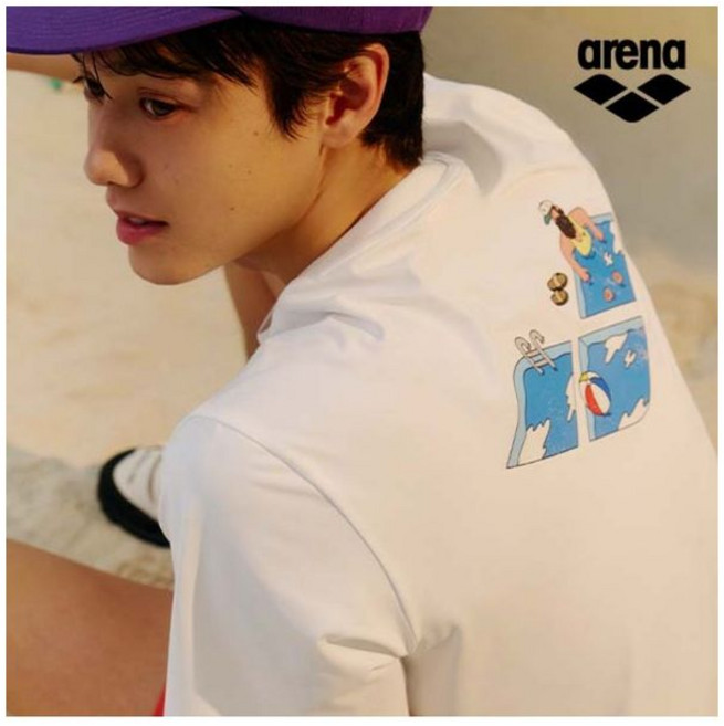 아레나 ARENA x 전황일 유니 숏슬리브 래쉬가드 A6BC1RR91WHT
