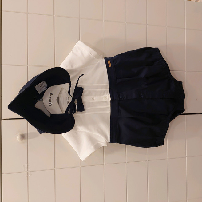 아가방 NC청주점# 26년여름신상~백일날 입기 좋은 바디 수트(모자.타이포함)