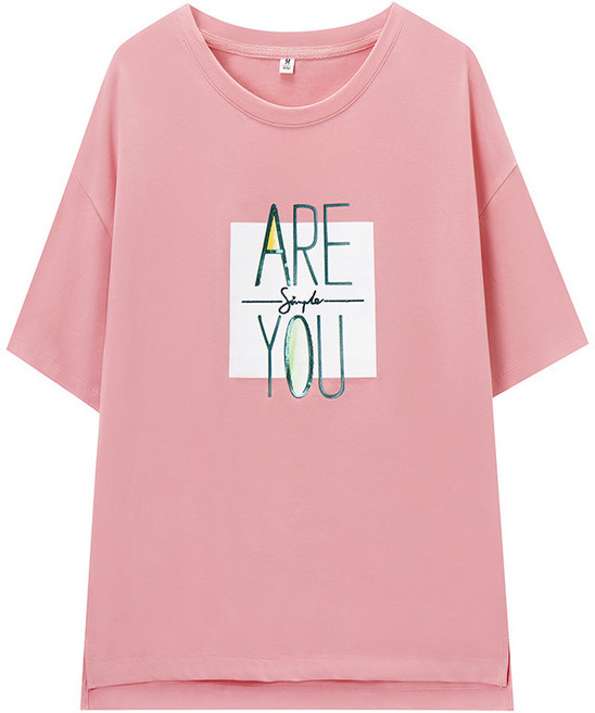 2022 년 새로운 한국어 버전의 여성용 심플한 틈새 인 조수 브랜드 Harajufeng 짧은 소매 티셔츠 느슨한 내부 반소매 기본 셔츠