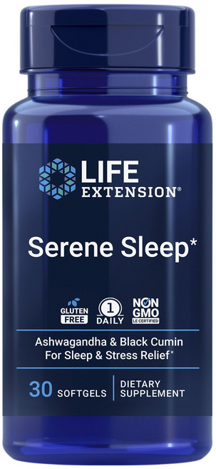 LIFE EXTENSION 南非醉茄黑種草舒眠軟膠囊, 1罐, 30顆
