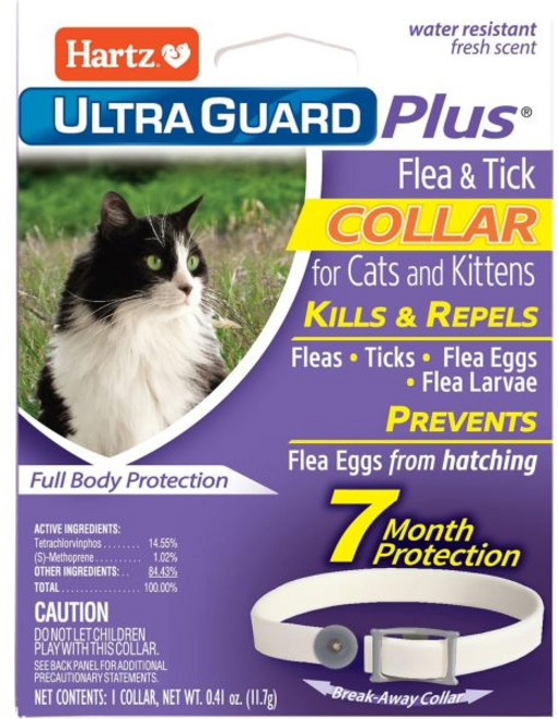 하츠 울트라가드 플러스 방수 7개월 보호 탈부착 고양이용 벼룩 진드기 칼라 3270094268, 1개