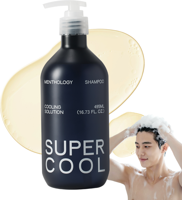 멘톨로지 탈모 증상 완화 기능성 두피 쿨링 슈퍼쿨 샴푸 페퍼민트향, 495ml, 1개