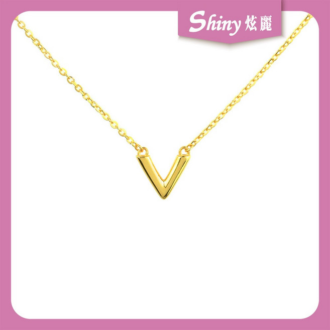 炫麗 9999純金黃金項鍊 V字套鍊