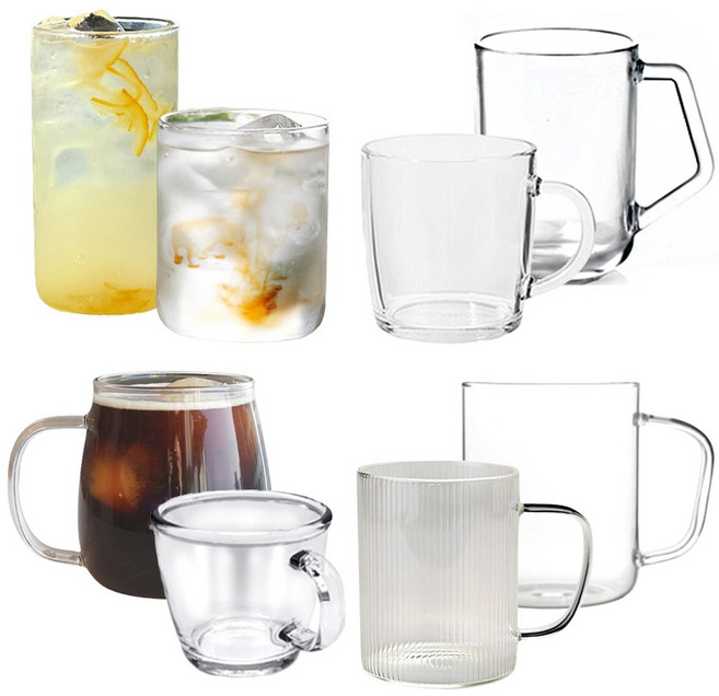 머그홈 내열유리컵 머그컵 내열강화 글라스 카페 굿즈 인쇄 주문제작, .케이스 포함, 1개, 36_ 글라스락 퓨전강화 빅 머그