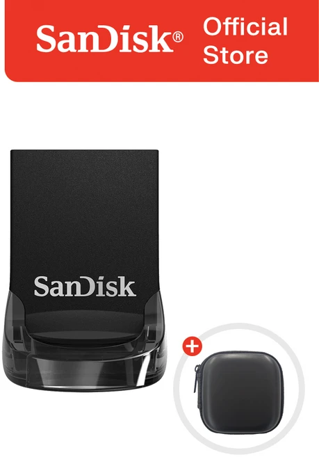 샌디스크 울트라 핏 CZ430 USB 3.1 메모리 + 보관 케이스 패키지, 32GB, 1개 - 쿠팡