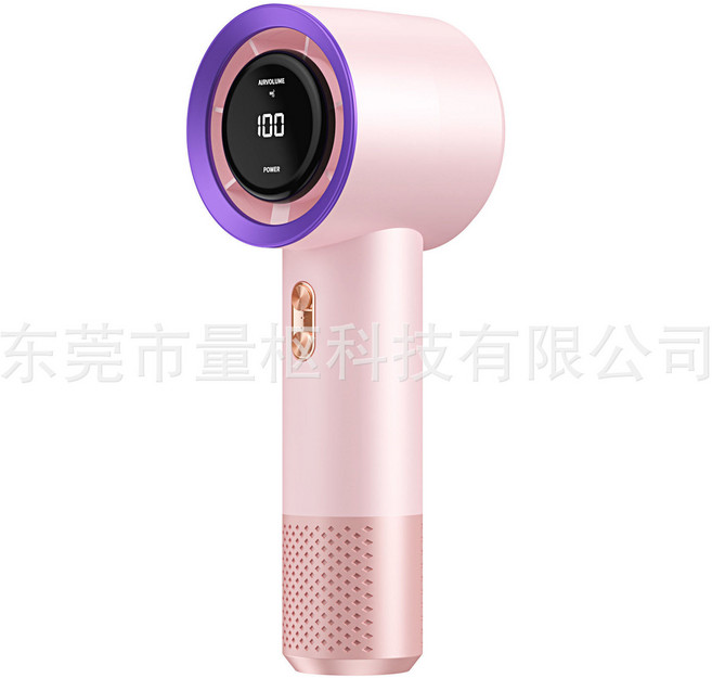 新款高速手持小風扇usb充電迷你便攜式渦輪無葉暴力風, 178*66*65mm, T13-199檔/3000毫安-粉色