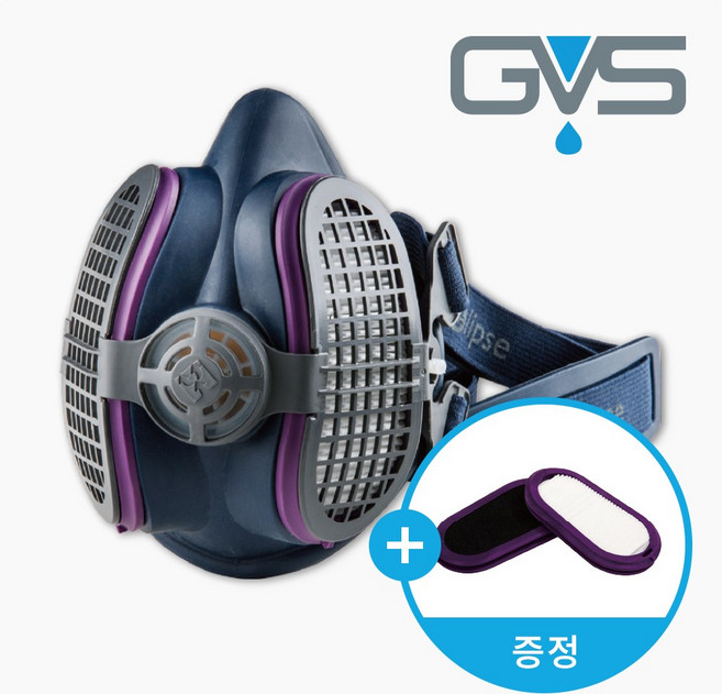 GVS 일립스 특급 탈취 방진 방독 마스크 (P100 A1P3 ABE1P3 고글일체형) 추가이벤트 케이스 필터 (택 1), 2-1.SPR449 소중형+SPR450 필터, 1개, -