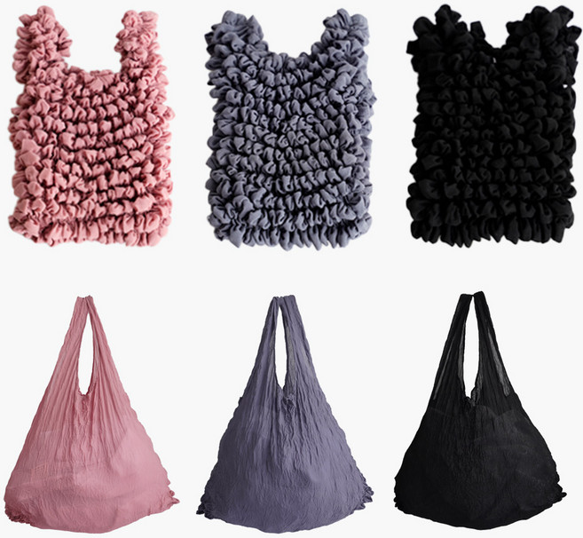 뽀너스 휴대용 주름 늘어나는 요술 장바구니 시장가방 요술 에코백 3개세트