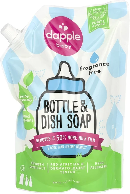 Dapple Baby 용기 및 주방 세제 리필 향료 무함유 1L(33.8fl oz), DappleBaby용기및주방세제리필향료무함유1L338f, 1개, 1L - 쿠팡