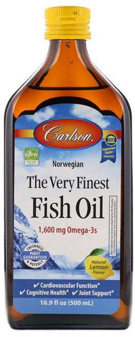 칼슨랩스 오메가 3 쓰리 1600mg 액체 500ml EPA DHA 비타민 E 함유, 1개