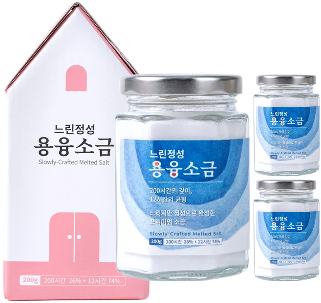 느린정성 프리미엄 미네랄 용융소금, 3개, 200g