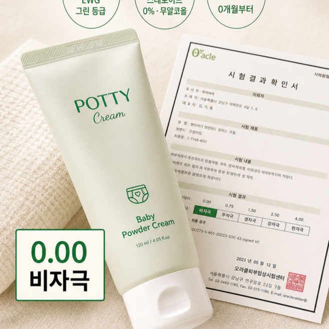 땀띠연고 뽀띠 아기 땀띠 전용 베이비파우더 크림, 2개, 120L
