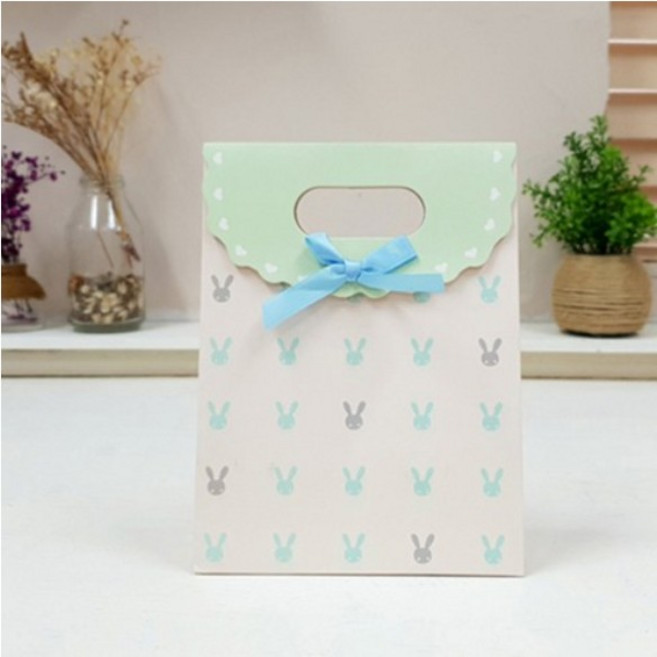 에이비엠코리아 큐티래빗 손잡이 종이 쇼핑백, 혼합색상, 15개