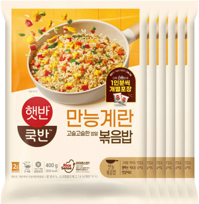 햇반쿡반 만능계란볶음밥, 400g, 6개