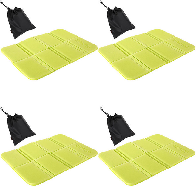 오마이남친 휴대용 접이식 등산방석, 형광그린 4개+파우치 4개