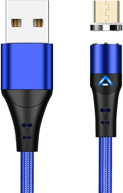 3A 초고속 충전 마그네틱 충전 USB 케이블 360도 회전 마이크로 USB 타입 C 코드 휴대폰 충전기 와이어 마, 01 1미터, 01 Blue Micro Cable