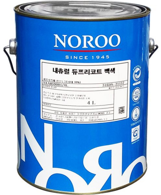 테온셀 노루페인트 곰팡이/결로방지 친환경 수성페인트 듀프리코트 4L 무광, 1개