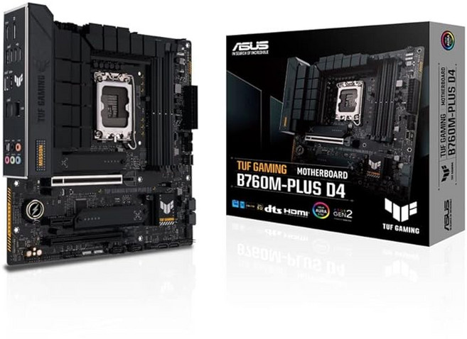 ASUS INTEL 13.12세대 LGA1700 대응 B760M 탑재 마자 보드 Micro ATX TUF GAMING B760M-PLUS D4 국내 정규 대리점품, 상세페이지 참조