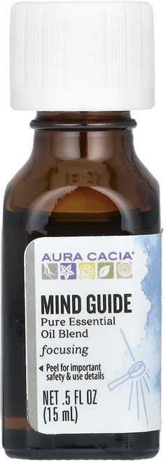 Aura Cacia 순수 에센셜 오일 블렌드 마인드 가이드 0.5 fl oz(15 ml), AuraCacia순수에센셜오일블렌드마인드가이드05flo, 1개, 15ml - 쿠팡