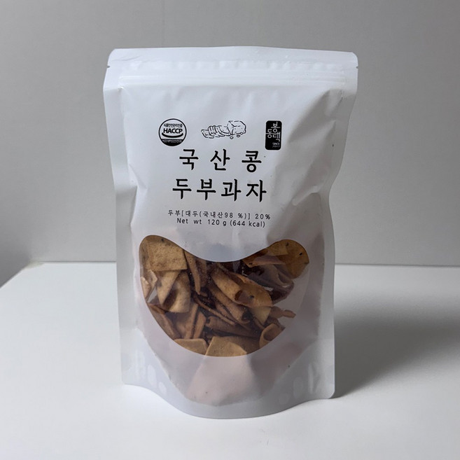 국내산 콩 수제 두부과자 120g 우리밀 스낵 바삭한 건강간식 아이간식 부모님 전통과자, 1개