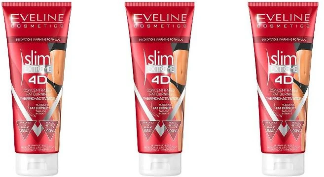 Eveline Cosmetics 슬림 익스트림 4D 컨센트레이트 팻 버닝 써모 액티베이터 250ml 3팩 - 쿠팡