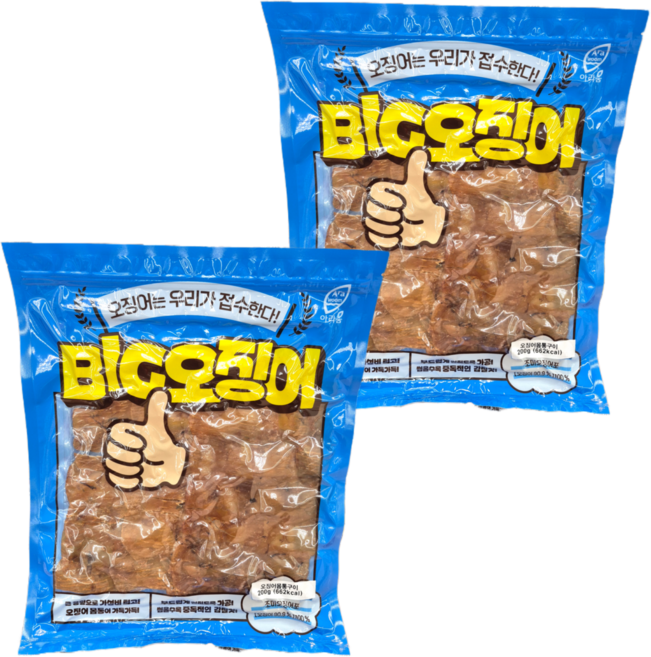 빅 오징어 몸통구이, 2개, 200g