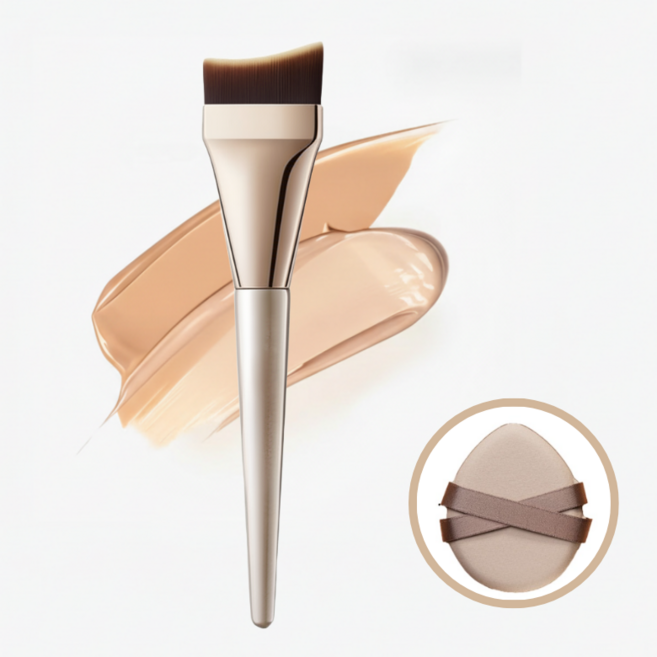 센토라 결자국 없는 밀착 브러쉬+퍼프 세트, 1개, 베이지