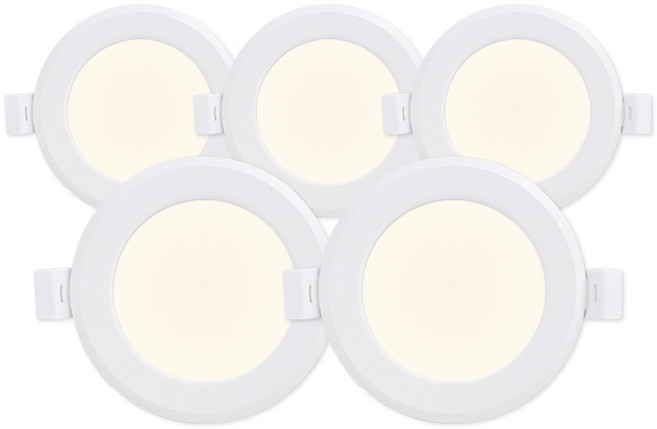라인라이팅 LED 에코 3인치 다운라이트 5W (벌레유입방지/방습), 주백색(아이보리빛), 5개