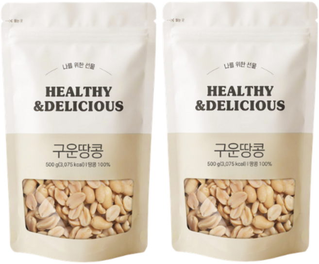 고소하게 구운 땅콩, 500g, 2개