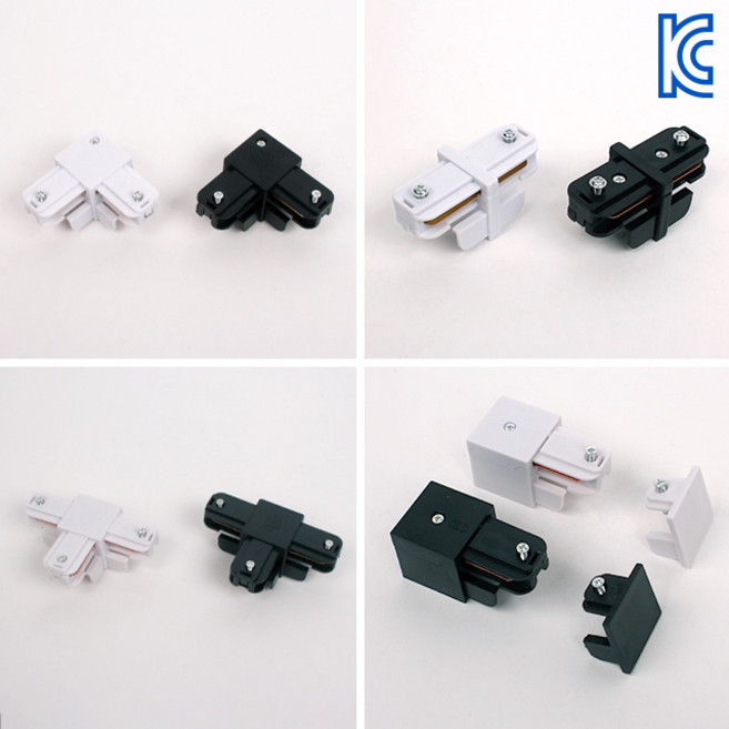 엘포스 레이스웨이 레일용 부속품 (타제품 호환불가), 1)기역자 연결/블랙, 1개