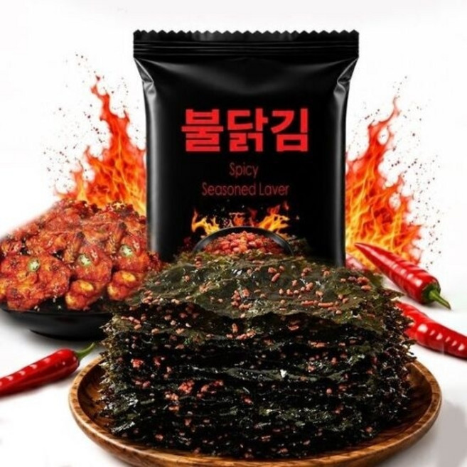 매콤하게 맛있는 불닭김 도시락 조미 양념 식탁김 24봉, 24개, 5g